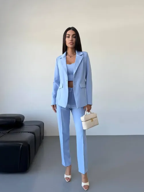 Стильний брючний костюм трійка із піджаком Одеса - фото 16