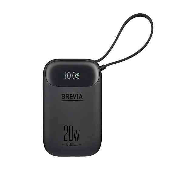 Повербанк (Power Bank) Brevia ePower 10000mAh PD20W CompactMini LCD черный + кабель Львов