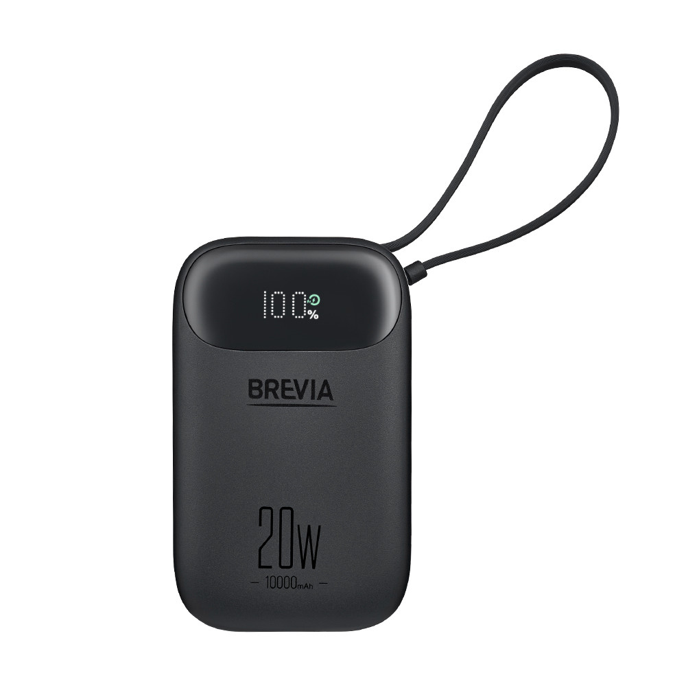 Повербанк (Power Bank) Brevia ePower 10000mAh PD20W CompactMini LCD черный + кабель Львов - изображение 4