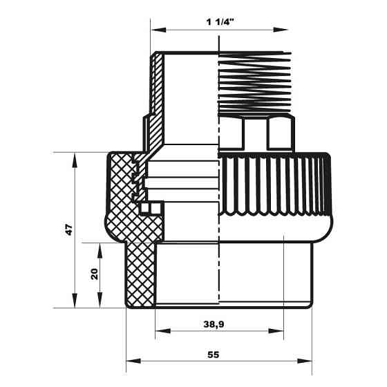 З'єднувальна муфта ЗР 40x1.1 /4M PPR Koer K0100.PRO (KP0119) Київ