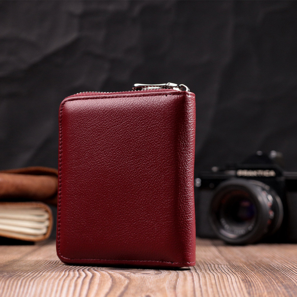 Портмоне для женщин на молнии из натуральной кожи Бордовый (ST Leather) Киев - изображение 3