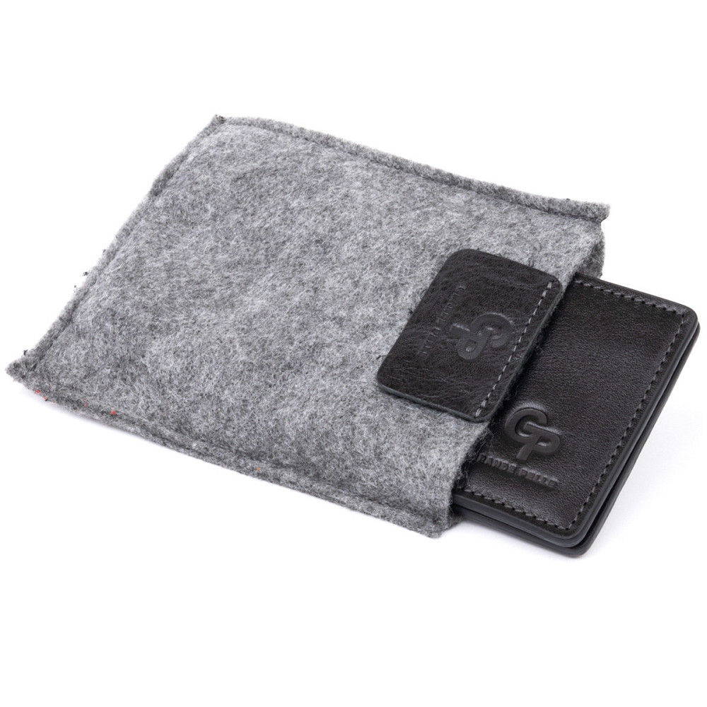 Стильное портмоне с зажимом для денег без застежки в гладкой коже GRANDE PELLE 11297 Черное Киев - изображение 4