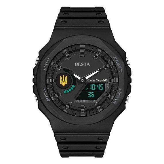 Чоловічий водостійкий тактичний годинник Besta Jocker UA (Чорний) Вінниця - фото 2