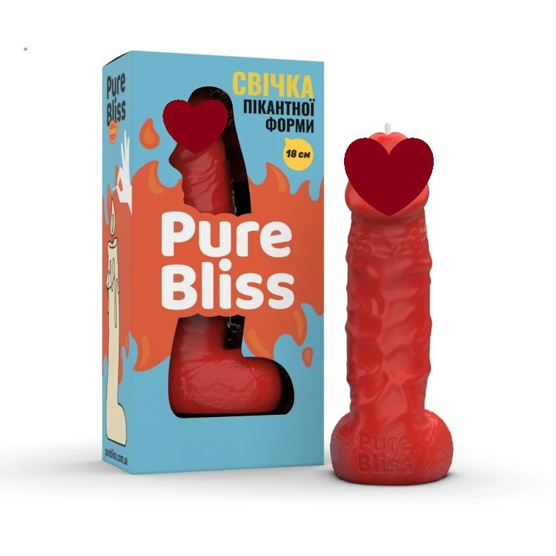 Свічка пікантної форми Pure Bliss BIG Red червона, 18 см Sex Aura Київ - фото 1