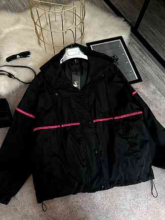 Женская ветровка оверсайз с двойным капюшоном плащевка эмми Черный 2, 42/46 Одесса