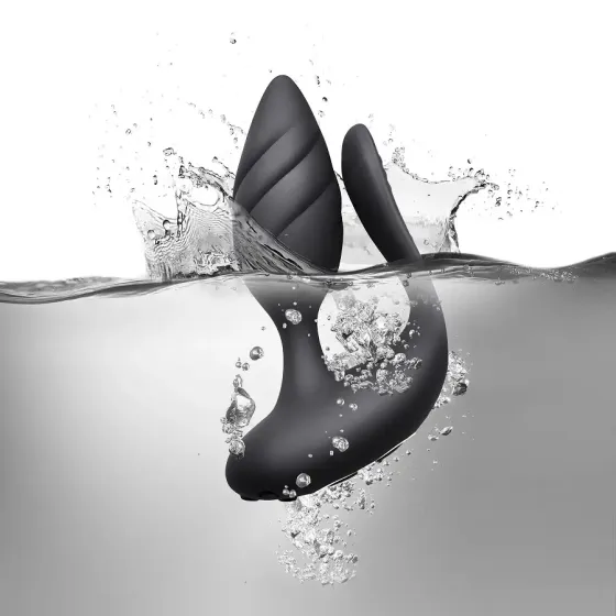 Анально-вагінальний вібратор для пар Rocks Off Cocktail Black, пульт ДК Львов