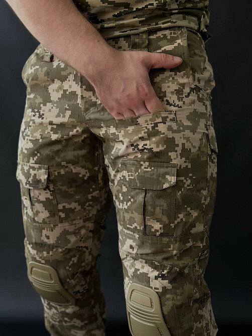 Тактические мужские пиксельные летние усиленные штаны G-2 Risen ,военные штаны рип стоп с липучками под колено Львов - изображение 4