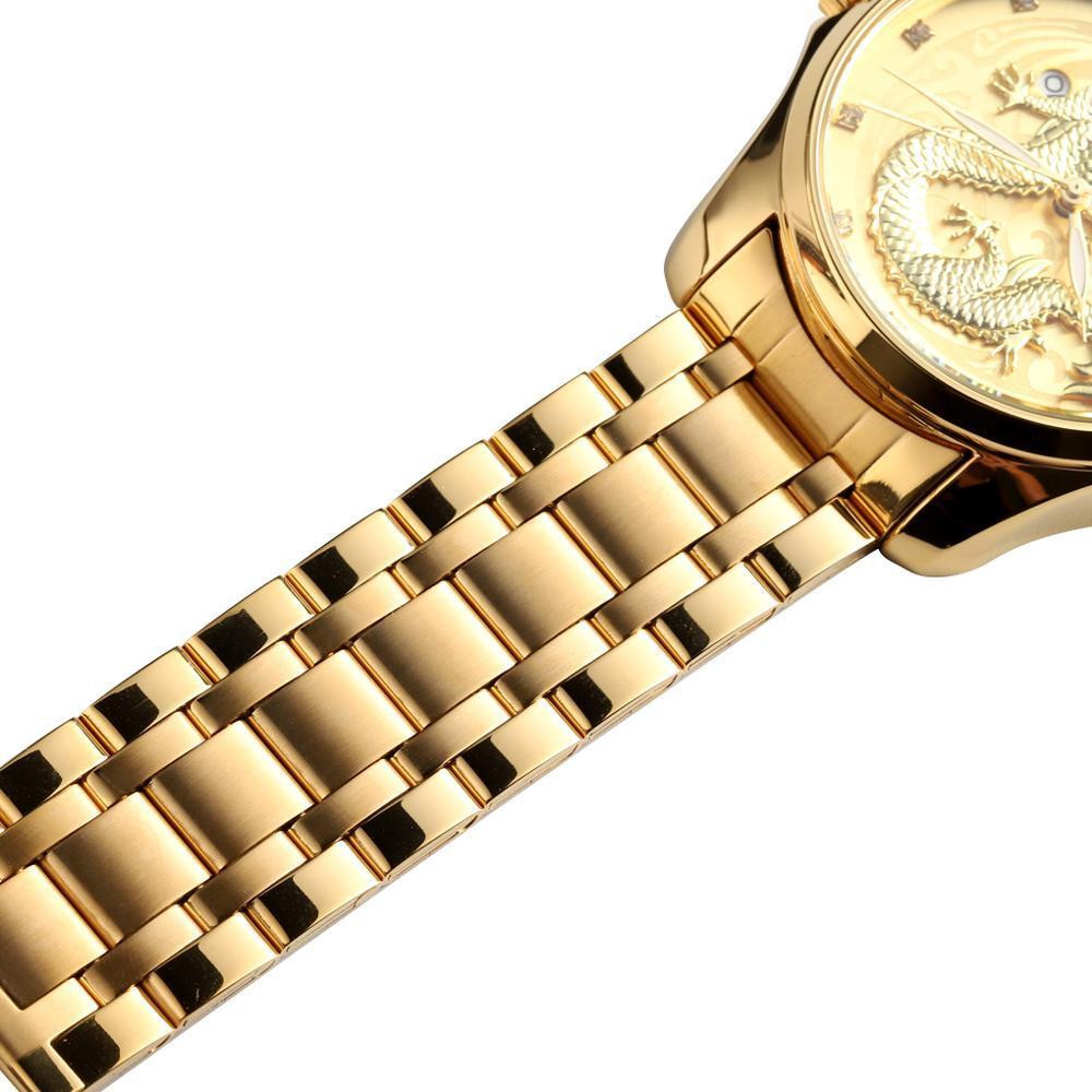 Чоловічий наручний годинник Skmei 9193 золотий Дракон Вінниця - фото 5