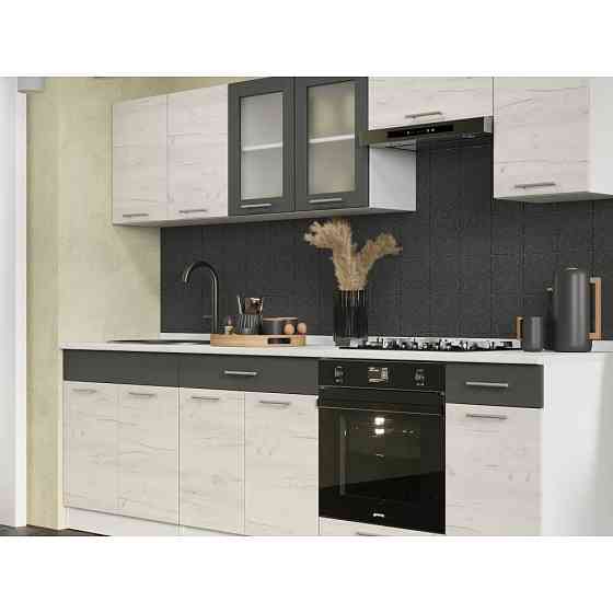 Кухня модульная Эверест Эко набор №5 крафт белый/графит 2.6 м столешница Скай (DTM-071064) Львов