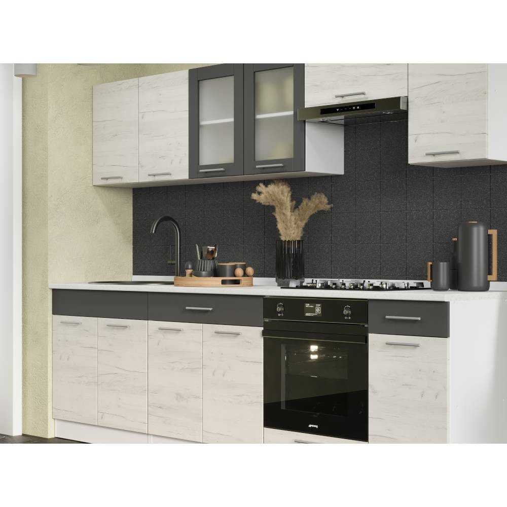 Кухня модульная Эверест Эко набор №5 крафт белый/графит 2.6 м столешница Скай (DTM-071064) Львов - изображение 3