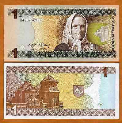 Литва/Lithuania 1 Litai 1994 Pick 53a UNC Полтава