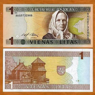 Литва/Lithuania 1 Litai 1994 Pick 53a UNC Полтава - фото 1
