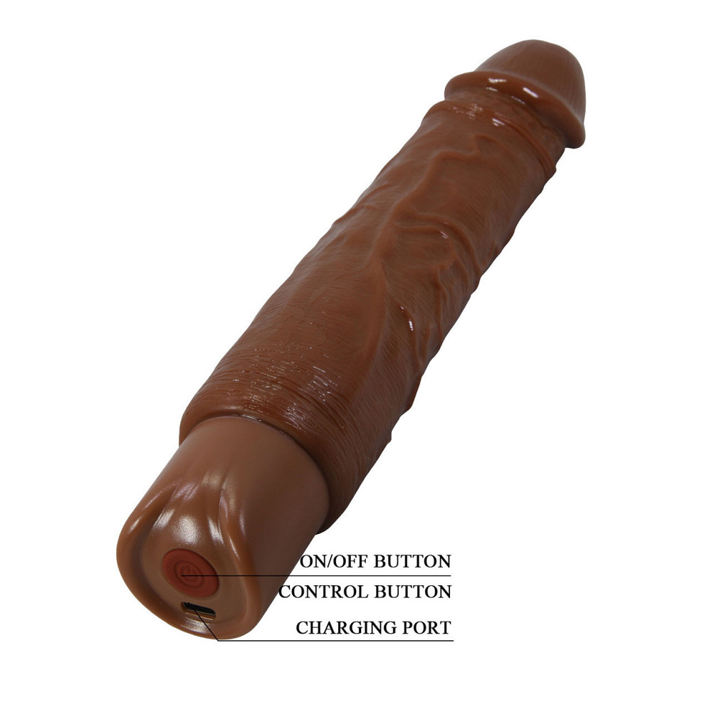 Реалістичний вібратор, що перезаряджається Pretty Love - Rufus Realistic Vibrating Dildo Brown, BW-500082-1 Sex Aura Київ - фото 9