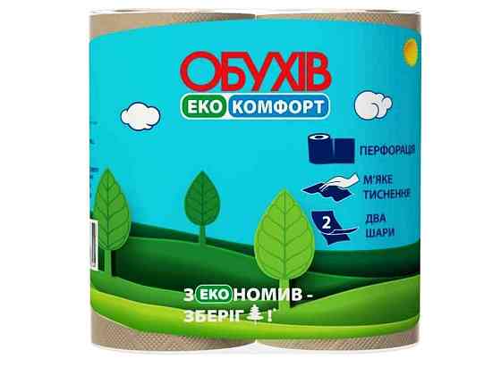 Туалетний папір 4шт 2шар ЕкоКомфорт (гільза) ТМ Обухів   Solmir Киев