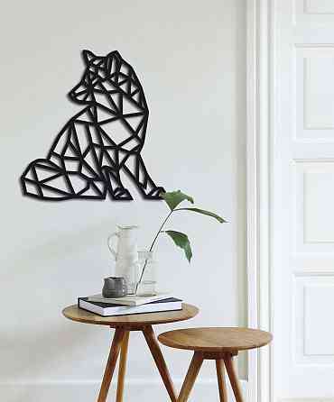 Оригинальный декор стен геометрическое панно из дерева «Лиса» Киев