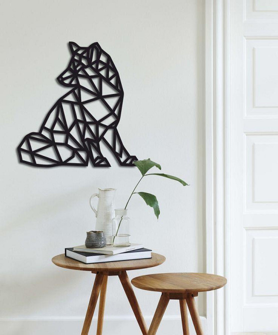 Оригинальный декор стен геометрическое панно из дерева «Лиса» Киев - изображение 1