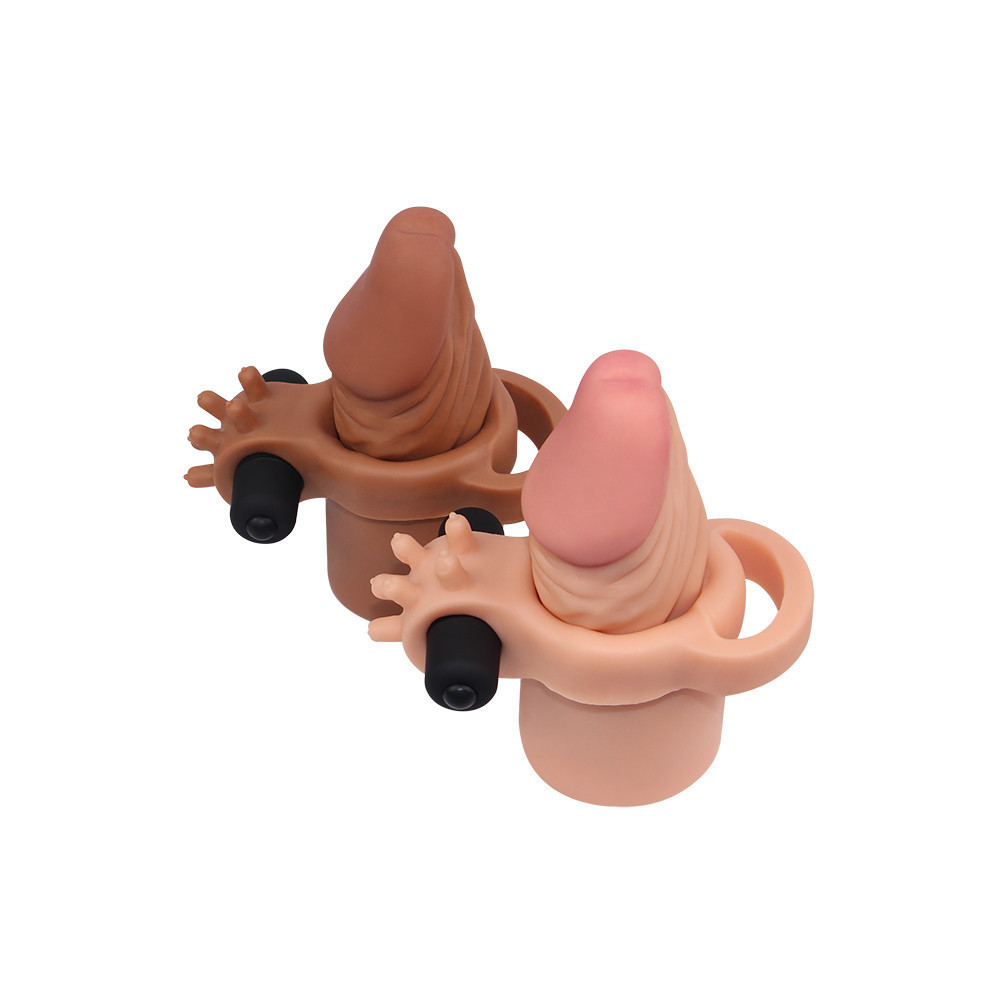 Насадка на член - Pleasure X-Tender Vibrating Penis Sleeve Add 2" Flesh Sex Aura Київ - фото 4