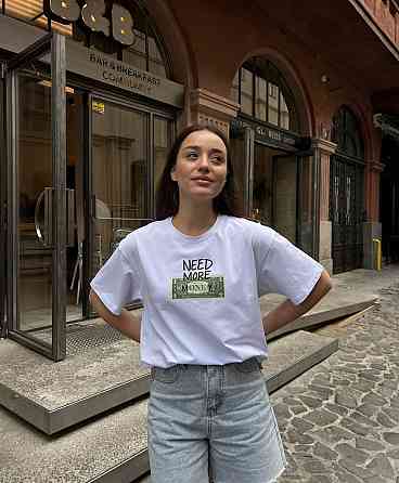 Футболка "NEED MORE MONEY" з доларом — Made in Ukraine Чорний, XXL Чернівці