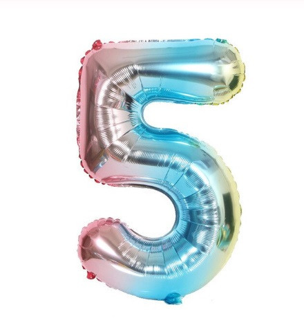 Шарик цифра 5 фольгированная 32 дюйма разноцветный Киев - изображение 1