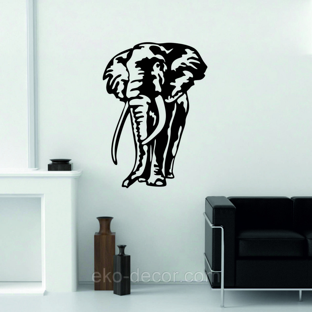 Декоративне настінне Панно «Слон», Декор на стіну 90*64 см, Чорний Київ - фото 6