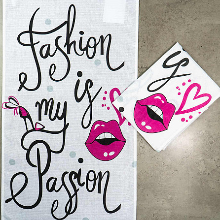Кухонний рушник рогожка з принтом Fashion is my passion GM Textile 35х61см 180г/м2 (Біло-рожевий) Суми - фото 6