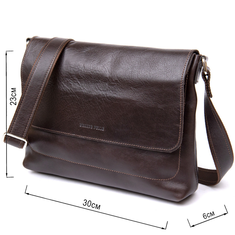 Кожаная мужская сумка Коричневый (GRANDE PELLE) Киев - изображение 7