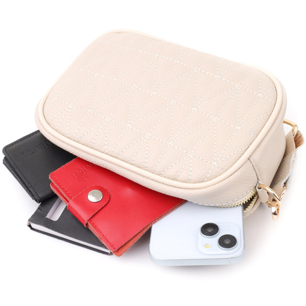 Элегантная женская сумка на каждый день из натуральной кожи Vintage 22904 Белый Киев - изображение 8