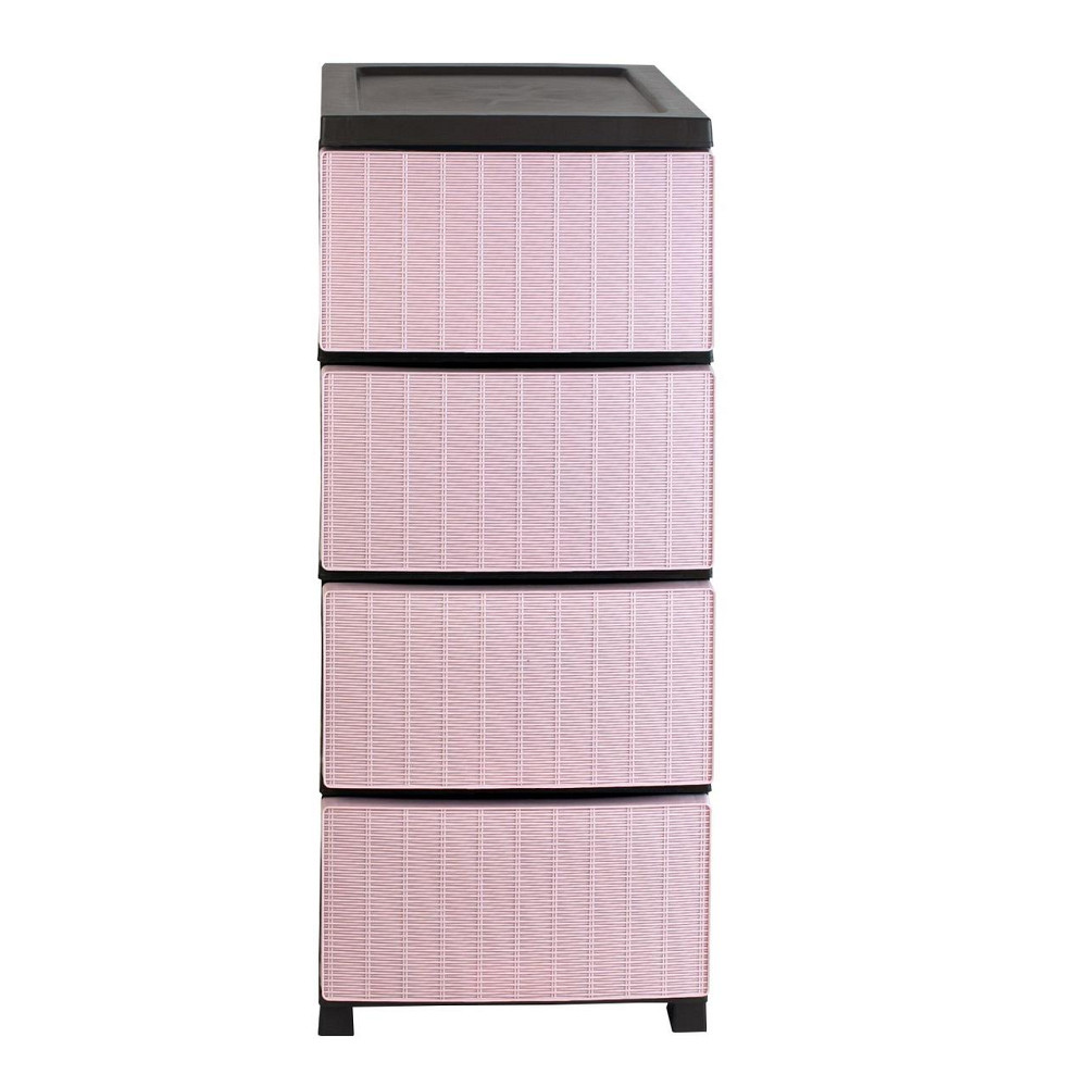 Комод пластиковий "Ротанг" 4 яруси 86*43*34см, R-Plastic, рожевий Одеса - фото 3