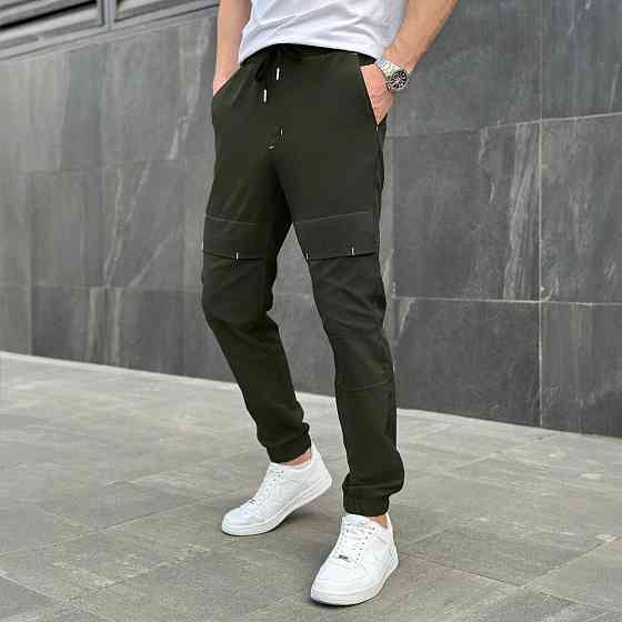 Чоловічі штани джогери з кишенями хакі Pobedov Vershyna Київ