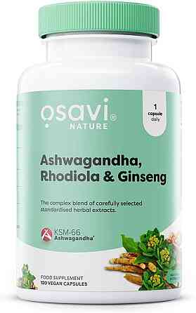 Ашвагандха + Родиола + Женьшень Osavi Ashwagandha + Rhodiola & Ginseng Vegan 120 caps Луцк