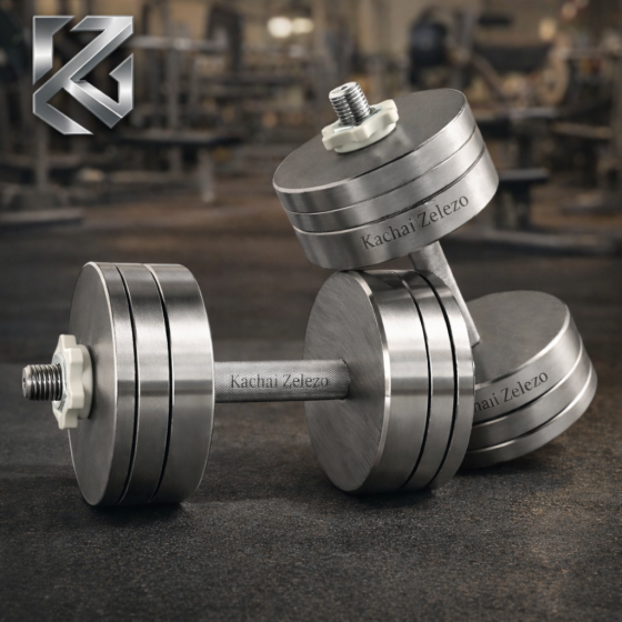 Гантели наборные 2 по 20 кг металлические без покрытия Kachai Zelezo Iron Pro Киев