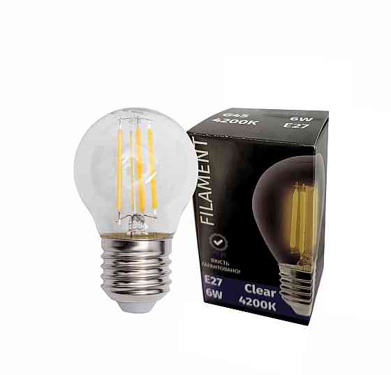 Лампочка LED SIRIUSSTAR filament clear 4402 6W (G45-4200K-E27) Коломия