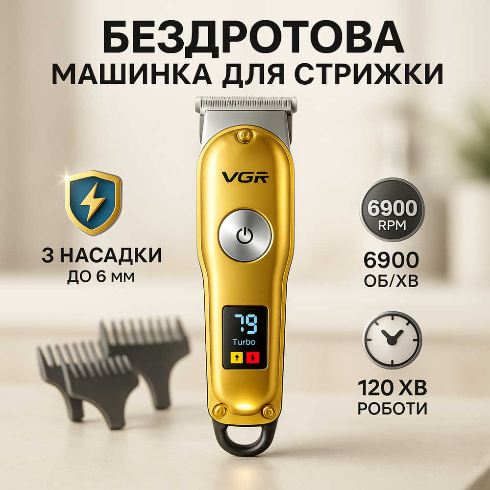 Триммер для стрижки волос мощный VGR, Профессиональная электрическая машинка для стрижки HN-29 Львов - изображение 19