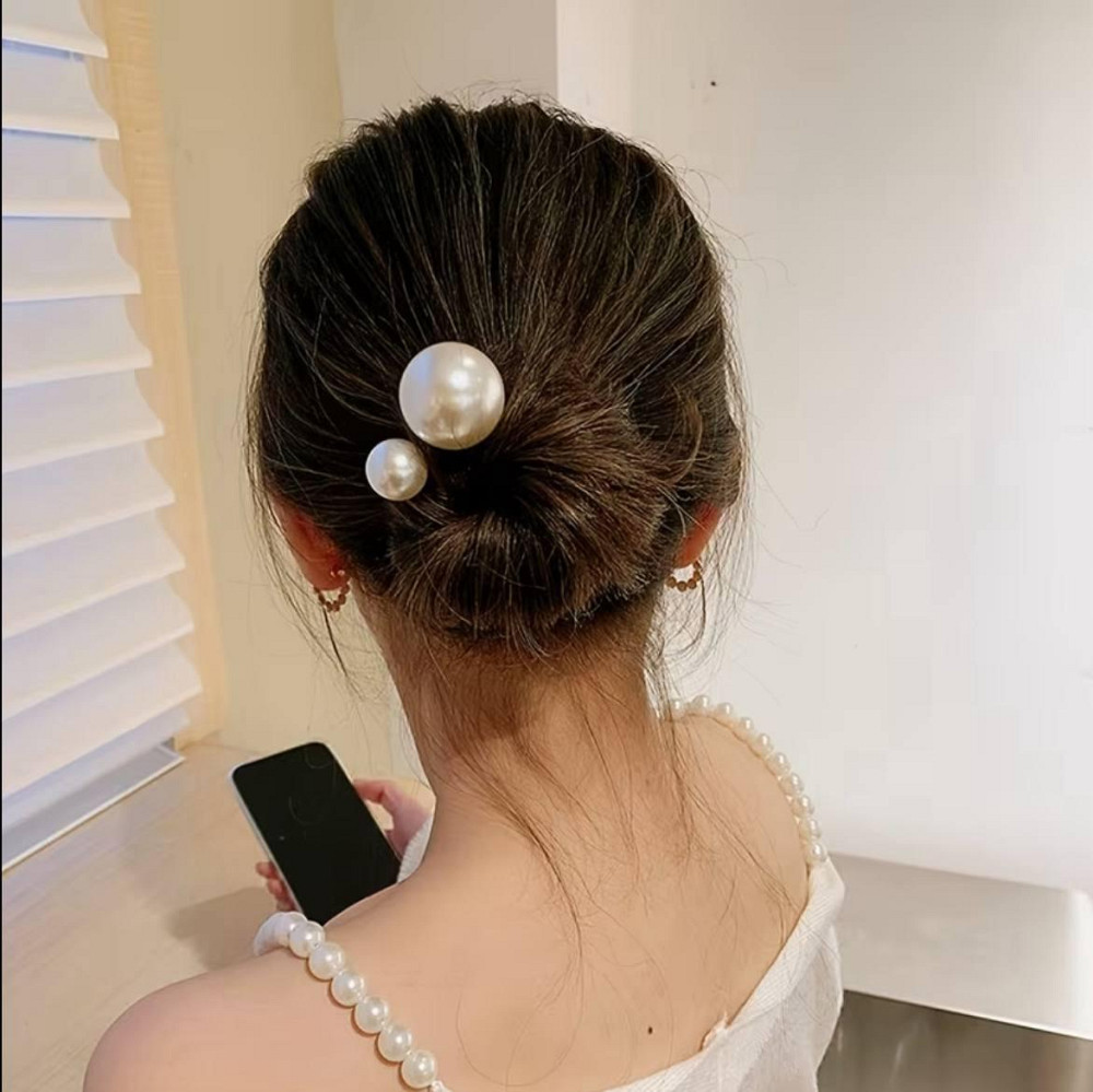 Шпильки для волосся з перлинами U-подібні, 2 шт Київ - фото 3