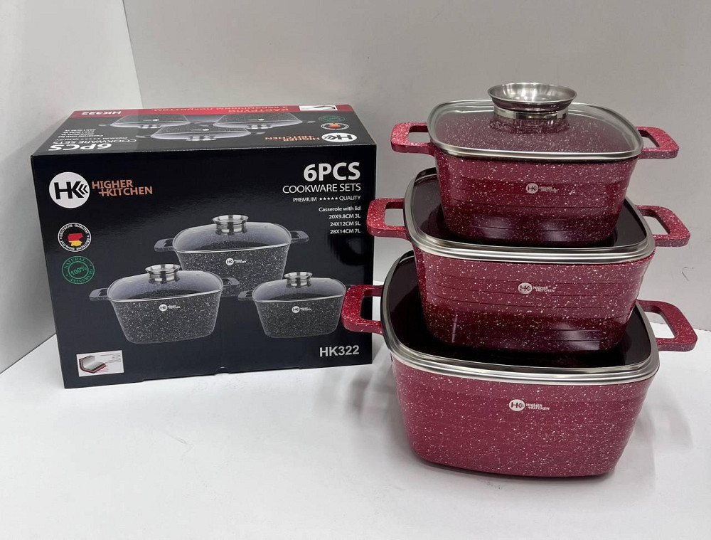 HK-322 Посуда Набор квадратных казанов Higher Kitchen (4) Одесса - изображение 2