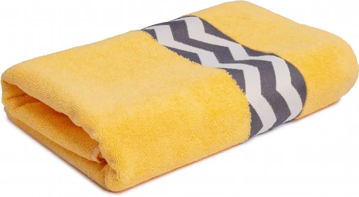 Комплект махровых полотенец Ideal Textile с бордюром 2 шт (50х90см + 70х140см) Жовтий Черновцы - изображение 2