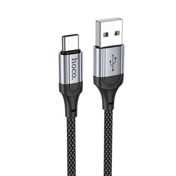 Кабель HOCO X102 USB to Type-C 3A, 1m, nylon, aluminum connectors, Black Одеса