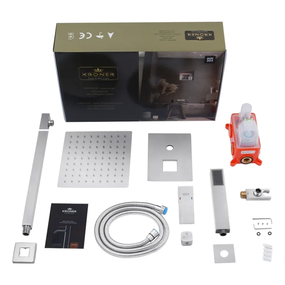 Душевая система скрытого монтажа Kroner KRP Edelstahl Kubus - ESG082 Киев - изображение 10