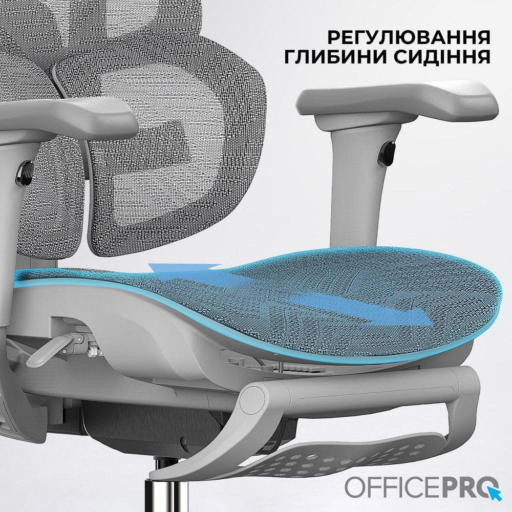 Крісло офісне OfficePro Elite OC950G Gray ( 28814 ) Харків - фото 19