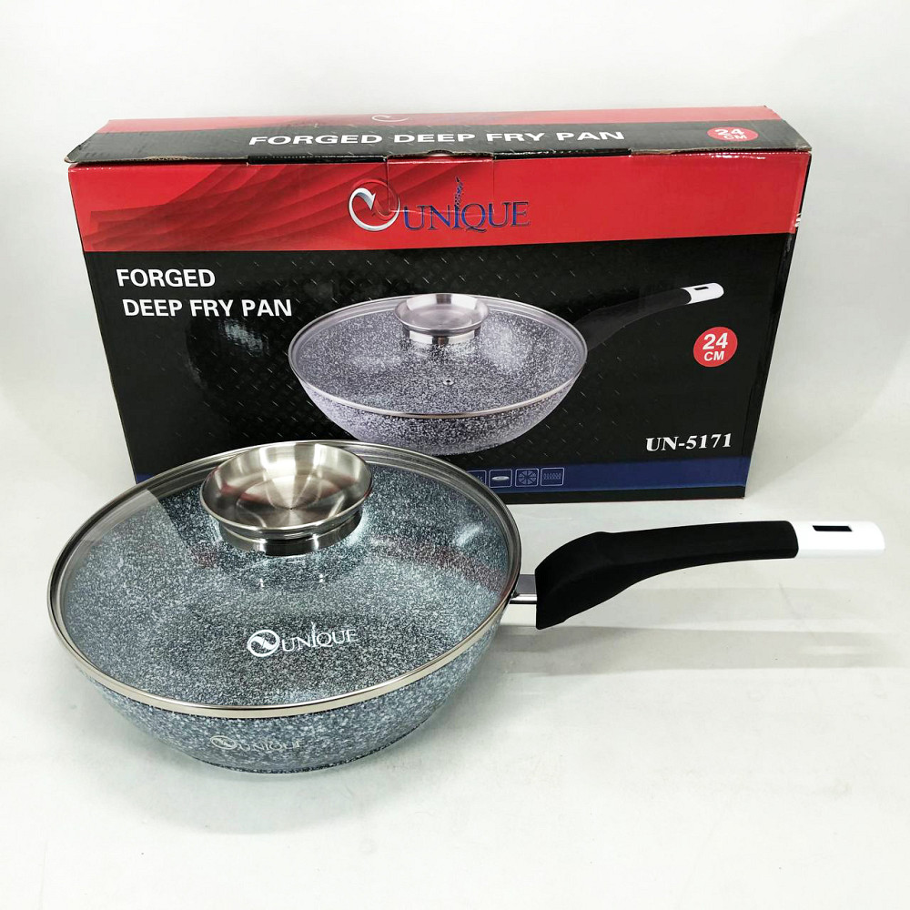 Сковорода для индукционного приготовления Unique UN-5171 24 см, Легкая в использовании сковорода XP-65 Львов - изображение 3