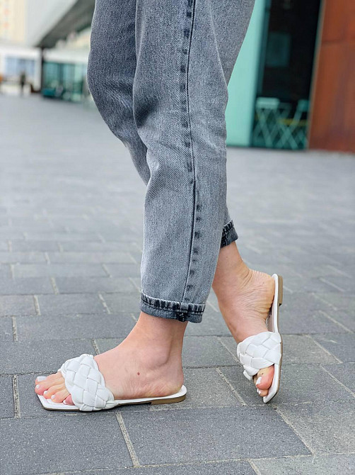 YES MILE Стильні шльопанці жіночі еко-шкіра білі на плоскій підошві літні YES MILE SS-101 р. 36 Коломыя - изображение 2