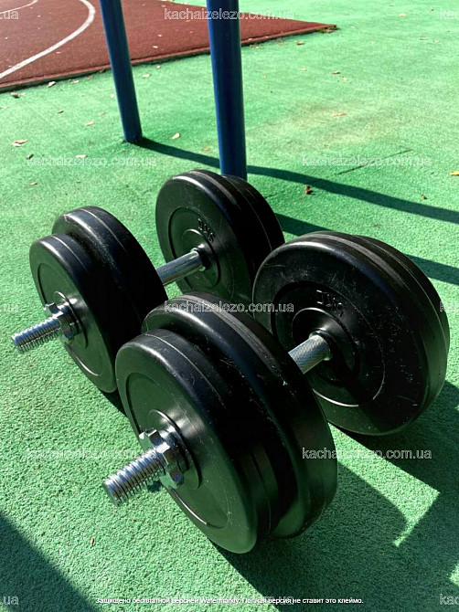 Гантелі набірні 2 по 18 кг з ABS покриттям хром грифи Гантелі, гирі, штанги і диски бітумні Київ - фото 1