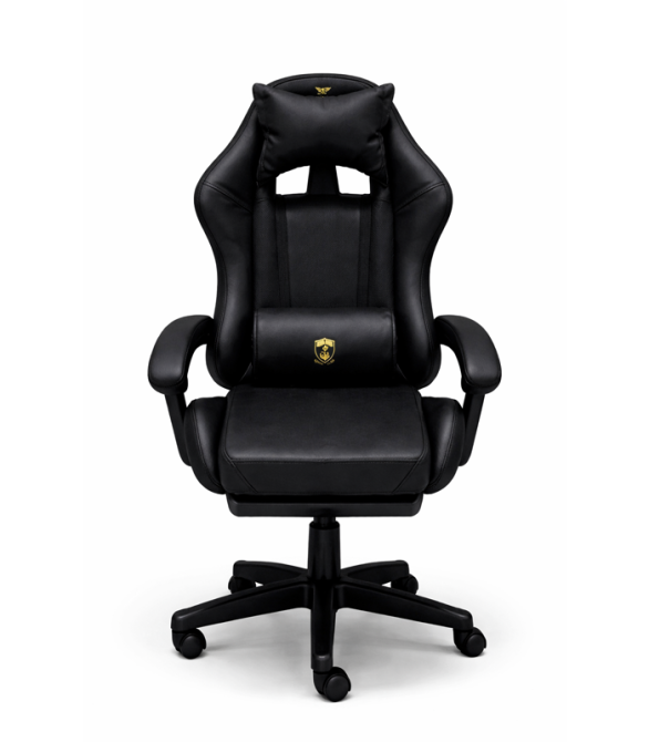 Геймерське крісло Primaveo з ергономічними подушками та висувною підставкою для ніг, Чорний Київ - фото 6