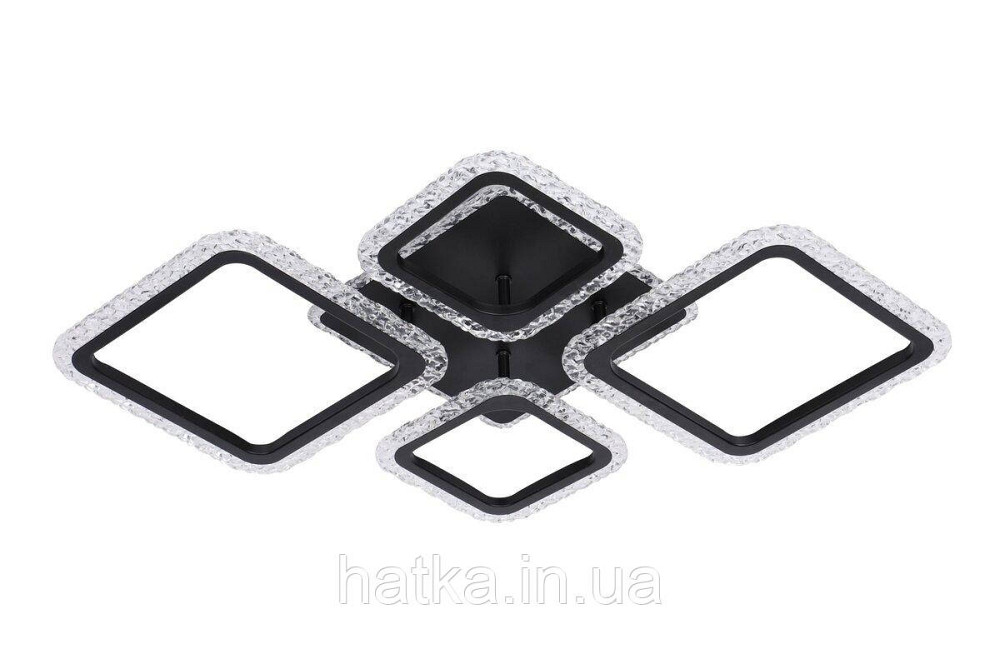 Люстра стельова світлодіодна VALESO Акрил/Метал Чорний 112W 2966/2+2 Київ - фото 2