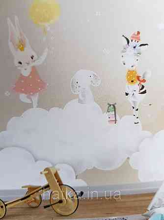 Шпалери вінілові на флізелін дитячі тварини птахи, метелики рослини Київ