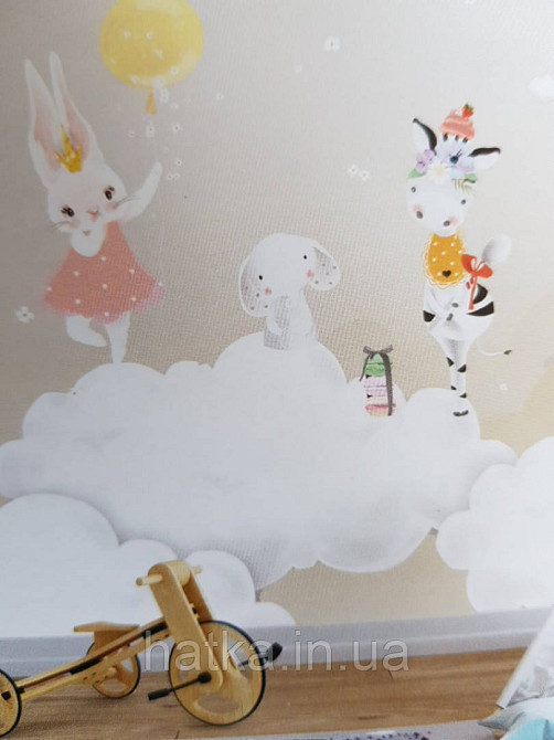 Шпалери вінілові на флізелін дитячі тварини птахи, метелики рослини Київ - фото 4
