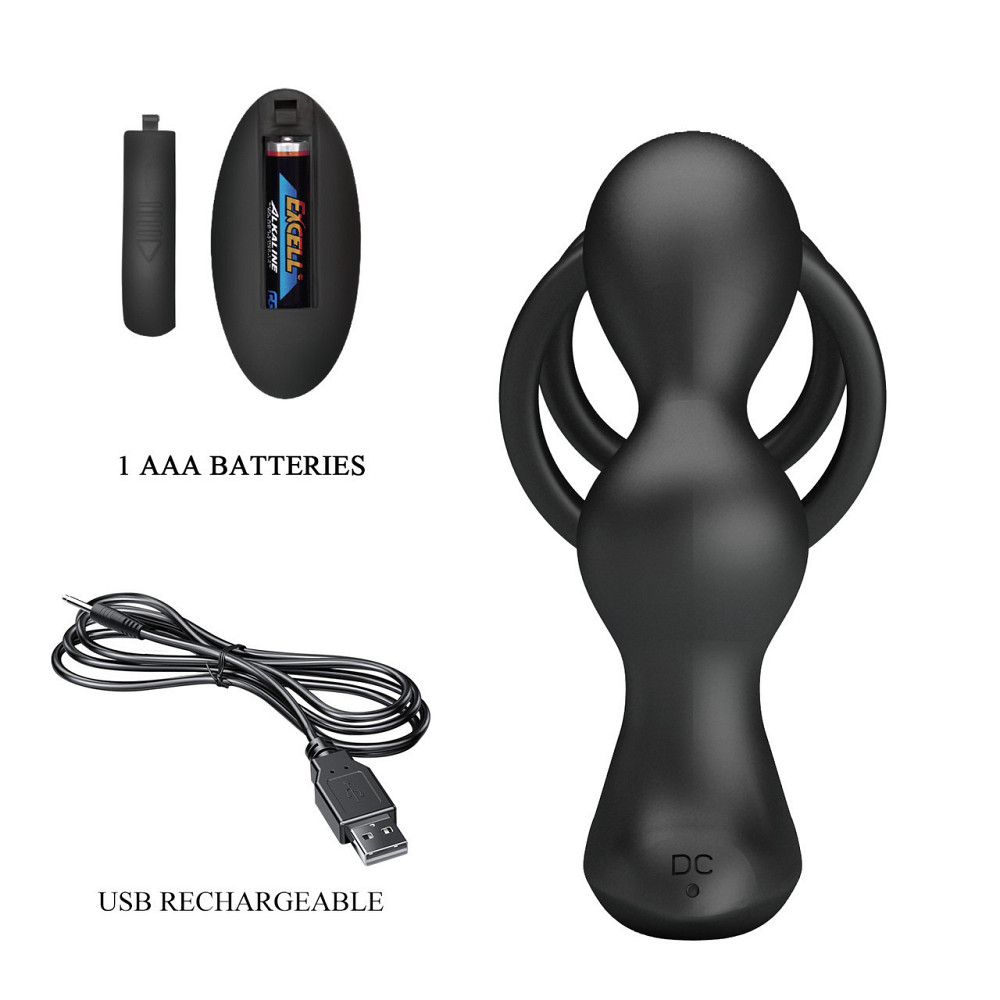Анальная пробка с эрекционным кольцом - Mr Play Remote Control Vibrating Prostate Massager Sex Aura Киев - изображение 9