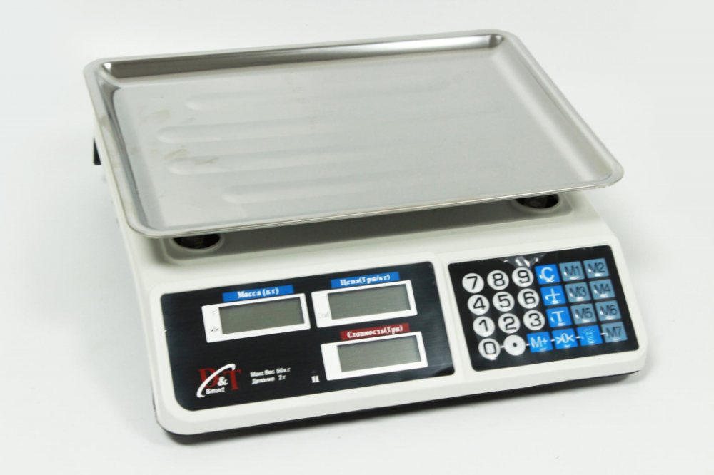 Торговые весы DT-809 4V до 55 кг, дискретность 5 г, 6 ЖК-дисплеев, 50 ч автономной работы, аккумулятор 4V4.5Ah Одесса - изображение 1