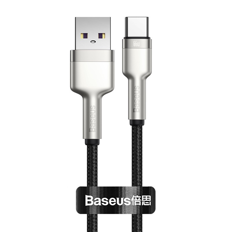 Кабель Baseus Cafule Series Metal Data Cable USB to Type-C 66W 0.25m Black Київ - фото 4