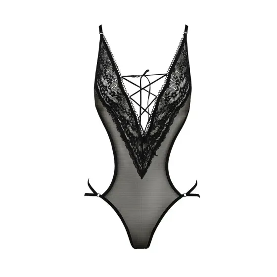 Боді монокіні з декольте Passion ERZA BODY L/XL, black Львів